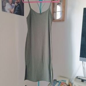 Say What? Olive Green Midi Dress